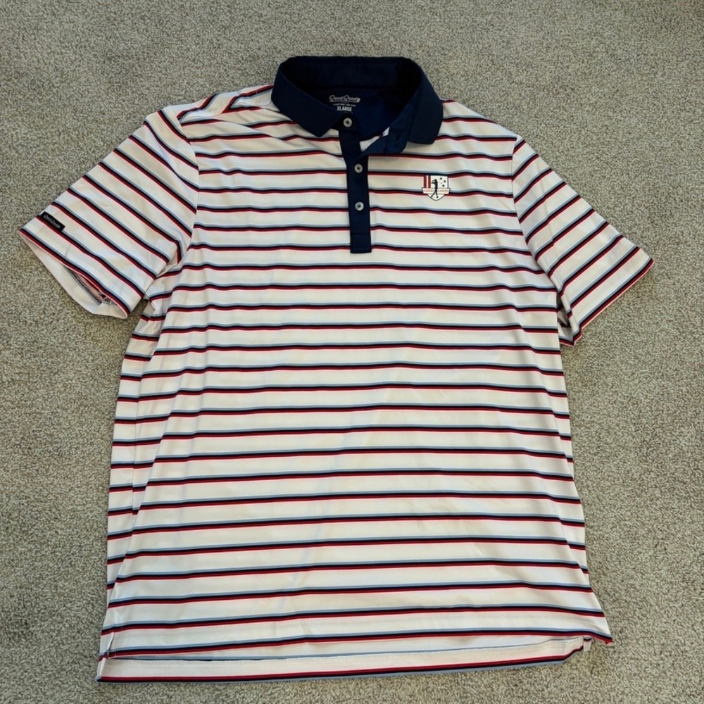 Good Good Golf Polo Mens XL Red White and Blue Patriotic July 4th American